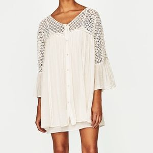 Zara embroidered mini dress